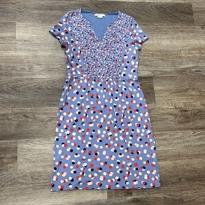 Boden Emery Knit Falling Blossoms Jersey Dress Blue Print Size US 6R